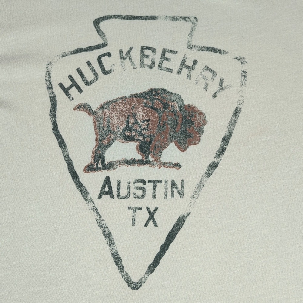 Huckberry Austin TX Buffalo Arrowhead T-Shirt XXL Natural Cream USA Outdoor